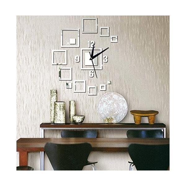 手作り Diy 壁時計 初回限定 ウォールクロック ウォールステッカー 部屋装飾 模様替えに 簡単 時計を壁面に自由自在に設置できる シルバー おしゃれ