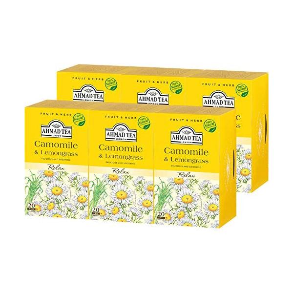 Ahmad Tea アーマッドティー カモミール Amp Amp レモングラス ハーブティー ティーバッグ 20袋 6個 ノンカフェイン 祝日