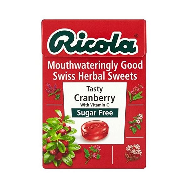 Ricola リコラ Mouthwateringly良いスイスのハーブお菓子砂糖自由おいしいクランベリー45グラム X4 爆売りセール開催中