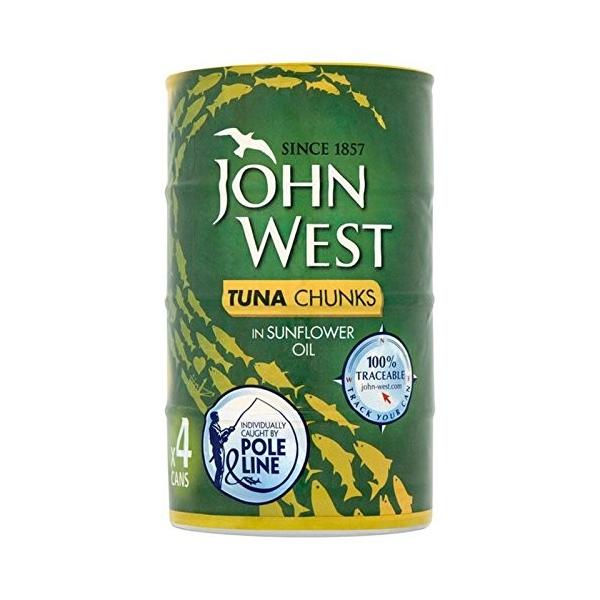 新作販売 John West ジョン ウェスト マグロチャンク油ポール ライン4 160グラム X6 Tuna