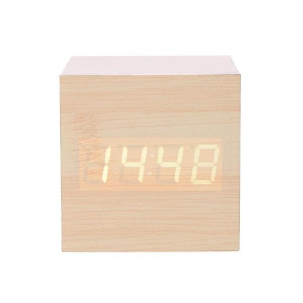 Hillrong 置き時計 目覚し時計 デジタル時計 おしゃれ 木目調 Led 温度 賜物 シンプル インテリア アラーム時計 卓上 日付 アラーム