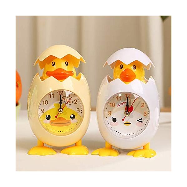 Lulaa 未使用 目覚まし時計 置き時計 電子時計 可愛いひな デジタルポインタ表示 通勤 プレゼント 電池なし 学生 通学 お洒落 黄色 子供