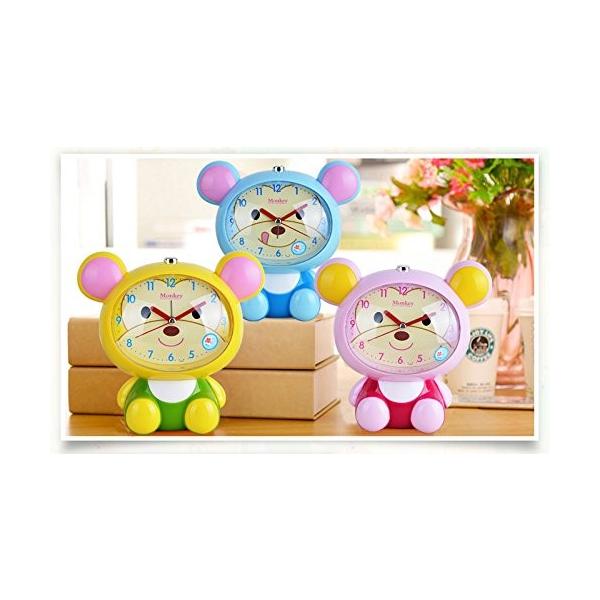 Kyawjy かわいい小さな猿の目覚まし時計カラフルな小さな時計のアラーム Color ピンク ラッピング無料
