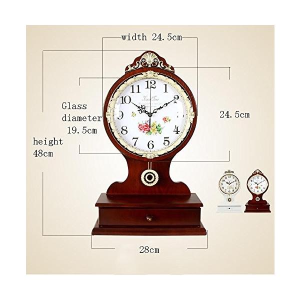 Alup ヨーロッパの木製アンティークテーブルクロッククロックファッション創造的なリビングルームミュートクォーツ