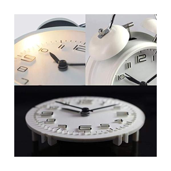 目覚まし時計 新着 大音量 置き時計 おしゃれベル 電池式 室内めざまし時計 明かり 寝室 連続秒針 子ども