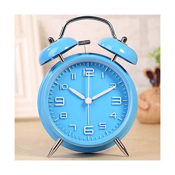 目覚まし時計 新着 大音量 置き時計 おしゃれベル 電池式 室内めざまし時計 明かり 寝室 連続秒針 子ども