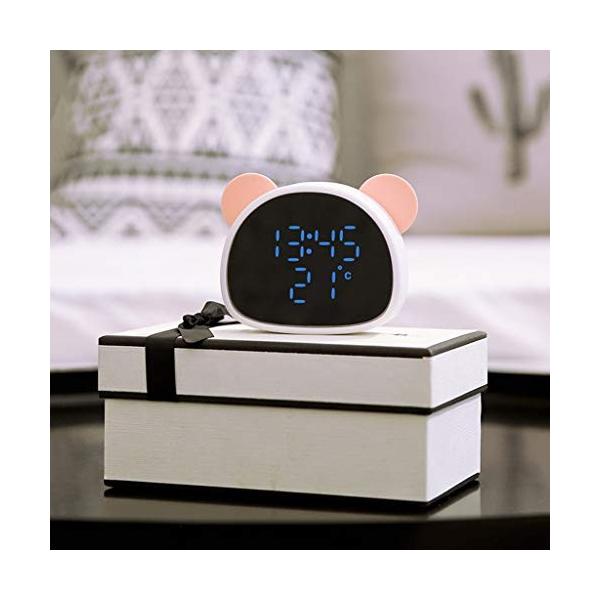 Gwm 定番キャンバス 録音可能なカスタム着信音の目覚まし時計 充電式電力貯蔵音楽着メロ 多機能かわいいミュート告白ギフト