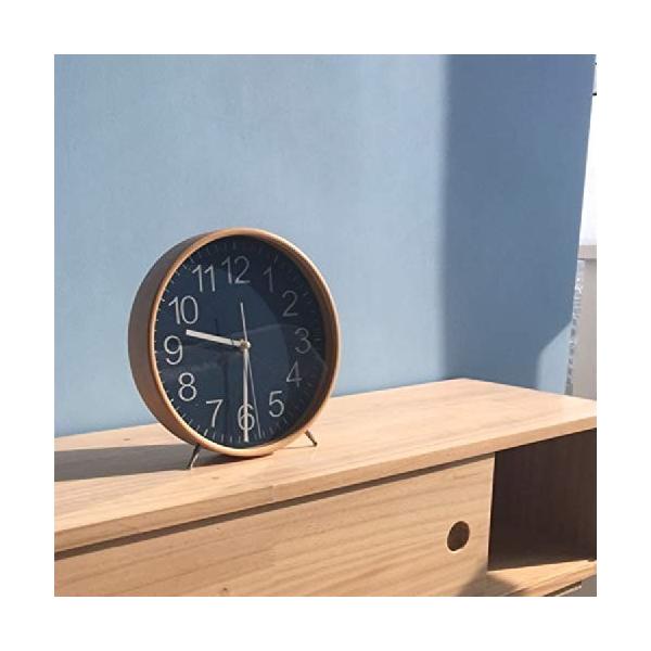 リズム時計 置き時計 コンパクトサイズ 目覚まし時計 デジタル 天然木 連続秒針 10 Off 可愛い プレゼント 木枠 ブルー