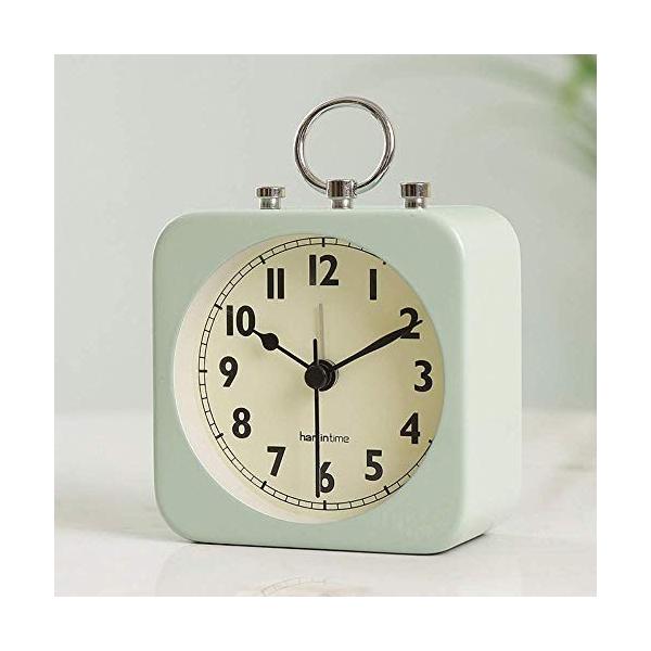安心の実績 高価 買取 強化中 目覚まし時計ノイズなし目覚まし時計ミニ目覚まし時計クリエイティブ目覚まし時計夜のライト付きアナログクォーツ目覚まし時計 緑