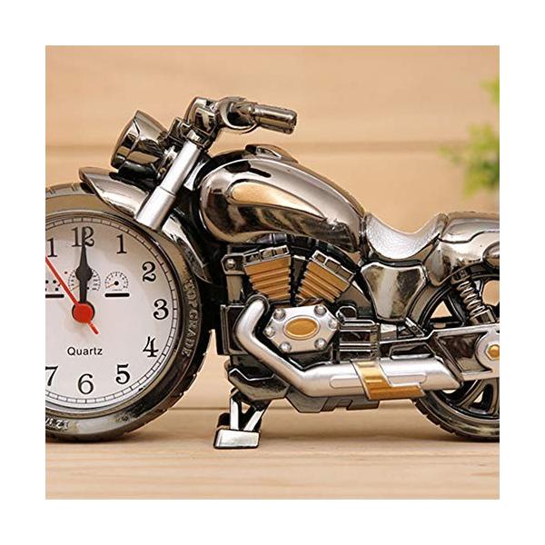 Achicoo ディスカウント 目覚まし時計 ホーム卓上装飾 クール オートバイの形 かわいい Pf168a 置き時計 ブラックゴールドダブルカラー