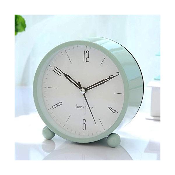 目覚まし時計4インチ大ダイヤルなし騒音の目覚まし時計ミニ目覚まし時計アナログクオーツ目覚まし時計付きナイトライト 5 好評
