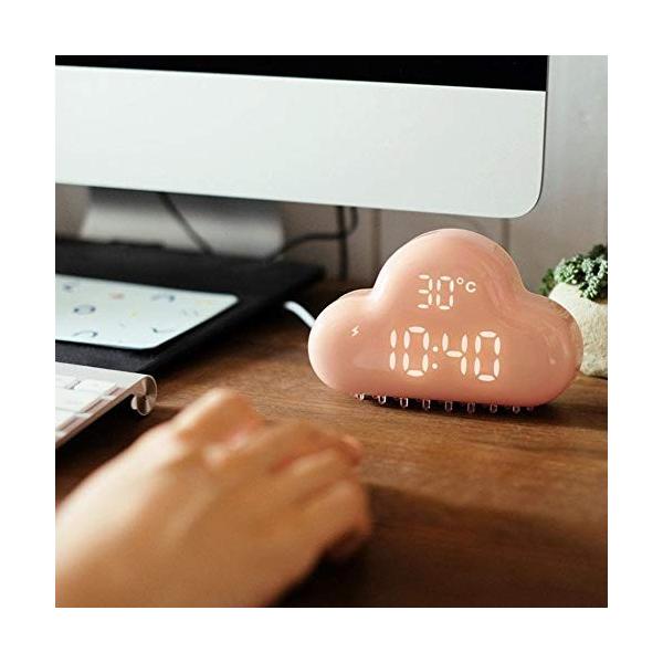 クラウド目覚まし時計 3dデジタルledクロッククリエイティブ音声サウンドコントロールで時間と温度表示省エネモード装飾壁時計用学生子供男の子女の子 メーカー公式
