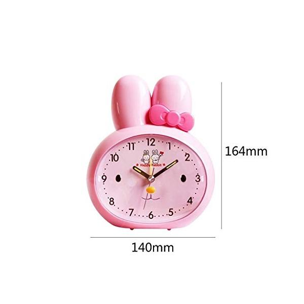 サイレント子供の目覚まし時計 非催眠漫画クォーツ大声で目覚まし時計かわいいハンドヘルドバックライト電池式電子時計クロック Color 交換無料 Pink