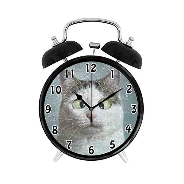 寝室 リビングルーム オフィスデコレーション連続秒針目覚まし時計 かわいいのパーソナリティファッション目覚まし時計 訳あり テーマは猫 面白い