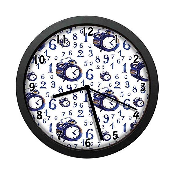 目覚まし時計イラスト付きカリグラフィ数字10インチ 大規模セール 25 Cm直径 そしてユニークな装飾が施された水彩風の効果 良いオフィスギフト