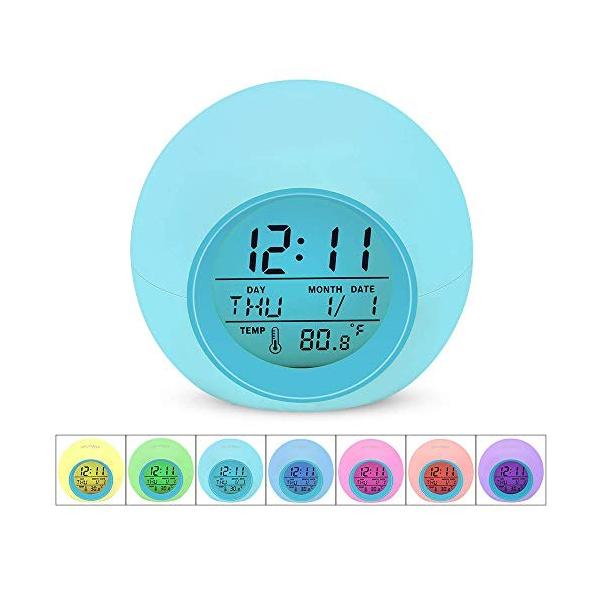 子供の目覚まし時計 男の子の女の子のための学生のデジタル時計 爆買い送料無料 室内温度 タッチコントロールとスヌーズと子供の寝室のための明るいベッドサイドクロックを変