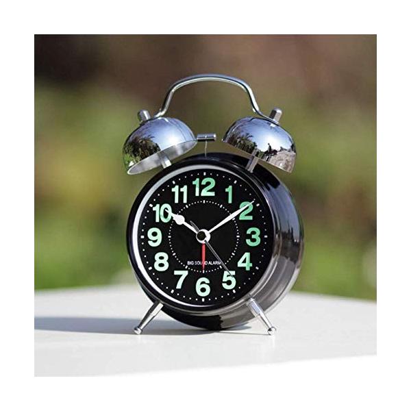 Q Awz シンプルなミニ目覚まし時計4インチ大型ダイヤルクリエイティブ目覚まし時計 小さな夜景付きシンプルな目覚まし時計ノイズなし目覚まし時計03 直営ストア