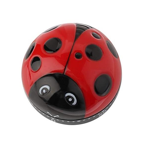 低価格 Airfleebaxキッチンタイマー プラスチック かわいい てんとう虫テントウムシ 60分キッチン カブトムシ形状 クック調理タイマ