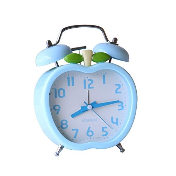 Trliy 目覚まし時計 人気商品 かわいい装飾の目覚まし時計 学生の子供のための刻々と過ぎない掛かる枕元の卓上時計 青 Color