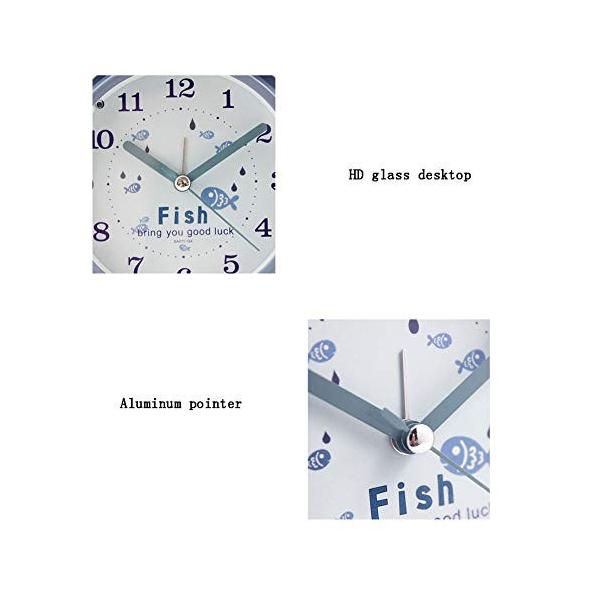 Chiheng 子供の目覚まし時計ラウンド4インチ英語漫画時計鳴るベル寝室のベッドサイドライト付き目覚まし時計 スーパーセール Color Gray