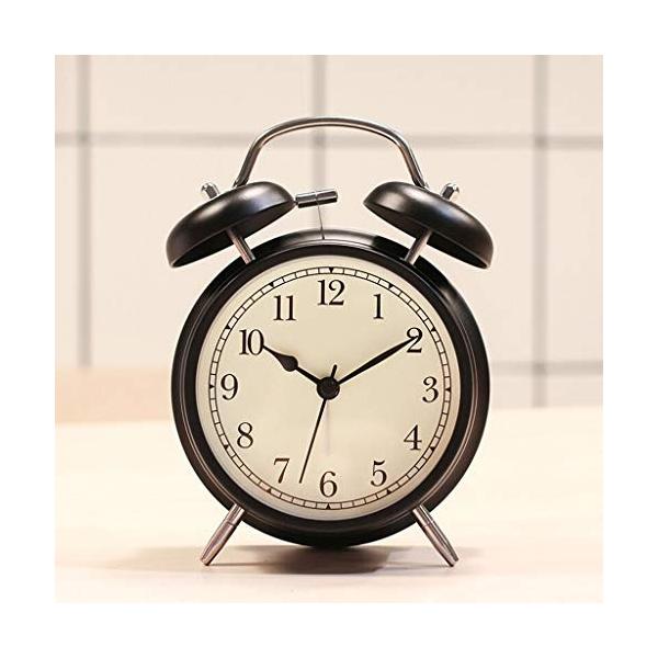 Yxsljncs ツインベル目覚まし時計ナイトライトバックライトサイレントデジタルタイムクロックホームオフィス大人学生置時計シンプルな電池式 値下げ