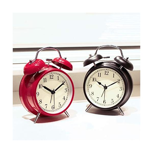 Yxsljncs ツインベル目覚まし時計ナイトライトバックライトサイレントデジタルタイムクロックホームオフィス大人学生置時計シンプルな電池式 値下げ