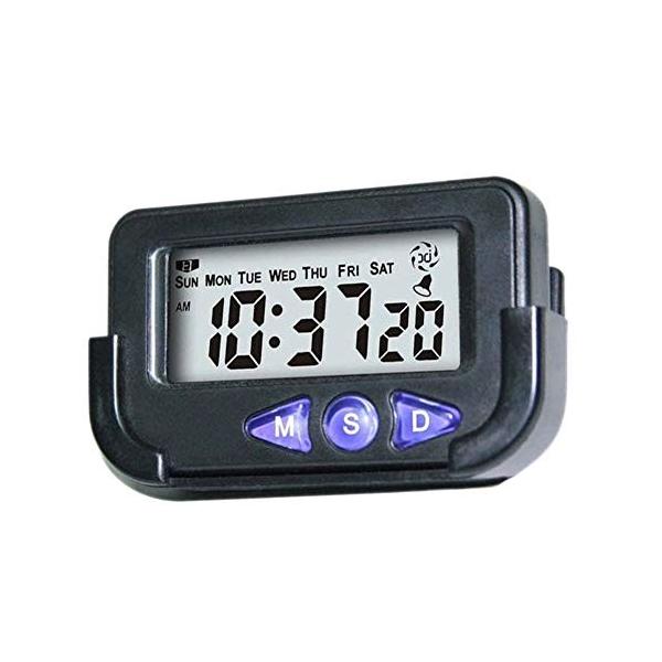 安心と信頼 携帯用目覚まし時計 旅行のためのポケットサイズのデジタル電子時計 Weihuiwangluo Color ブラック