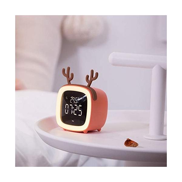 Achicoo 目覚まし時計 多機能 漫画パターン 温度表示 Usbナイト 通常 学生 グレーの目覚まし時計 新作からsaleアイテム等お得な商品 満載 かわいい 子供 スヌーズ