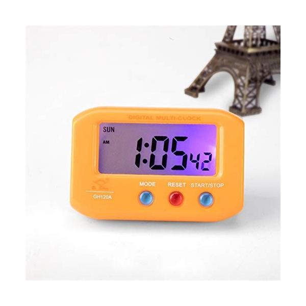 携帯用目覚まし時計 週末限定タイムセール バックライトが付いているledデジタルの電子旅行時計 Yiruculture Orange Color