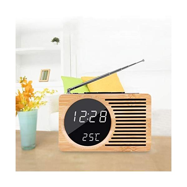 Yxzqxjlnzamp Amp 激安 超特価 目覚まし時計fmラジオデジタルusb充電バッテリーバックアップ調光表示温度表示シンプル操作ホーム寝室 高齢者