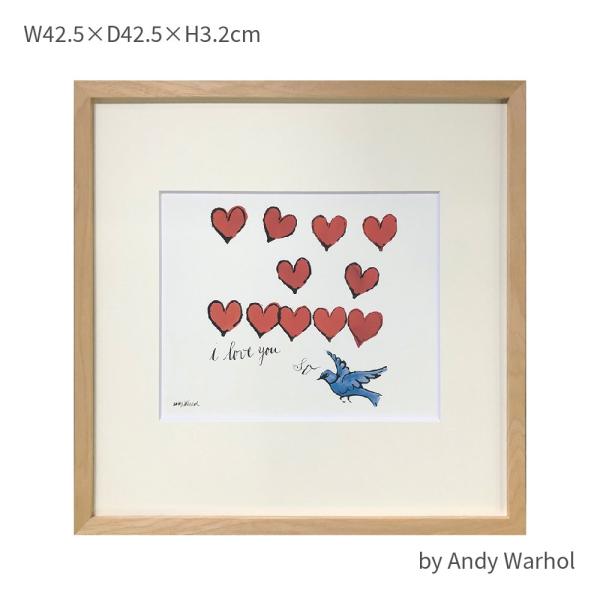 額付アートフレームお洒落可愛い絵画アンディウォーホル北欧ハート鳥