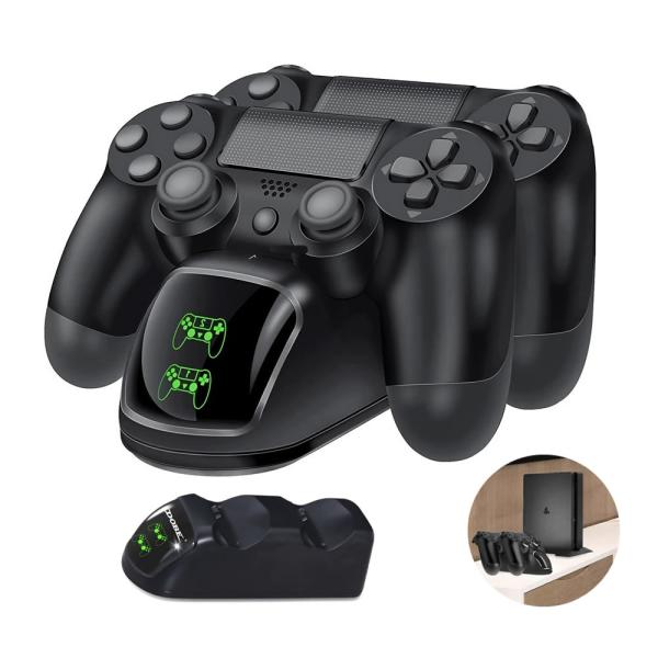 ホワイト PlayStation 4 本体 + コントローラー2個 + 充電スタンド darumadenki_el-dualctl