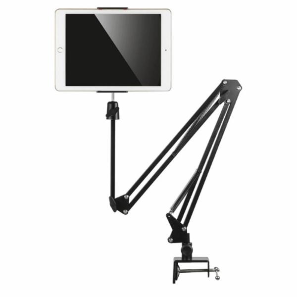 寝ながら動画を見たりするのに最適最も快適な視角を角度調整できるはさむ部分は360度回転可能アーム部分も180度角度調整可能【垂直平面と水平平面に適合します】テーブルなどの水平平面のみならず、枕元の壁などの垂直平面でも使用できる。厚み5cm以...