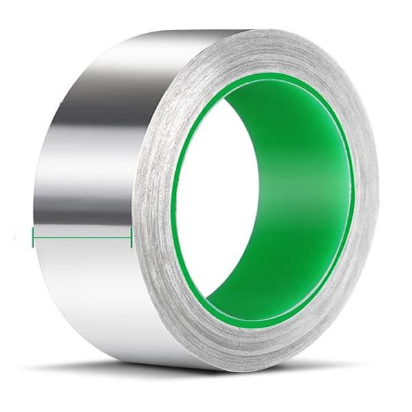 【導電性アルミテープ】粘着剤も通電するアルミ箔粘着テープ。アルミ箔＋導電性粘着剤の構成で完全導電性を確保。貼るだけで粘着面とアルミテープ表面が導電します。粘着材：導電性アクリル系粘着剤。【厚手アルミテープ】：サイズ：幅50mm×長さ20m×...