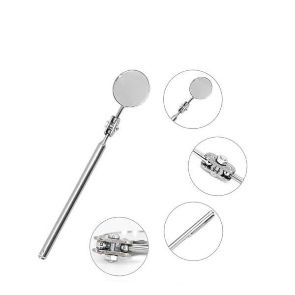 お忍びミラー 伸縮式 インスペクションミラー 点検 鏡 整備 修理 ボンネット 伸縮 車 整備 ボールジョイント 無段階 角度調整 クリップ付き 持ち歩き メンテナンス カー用品 便利