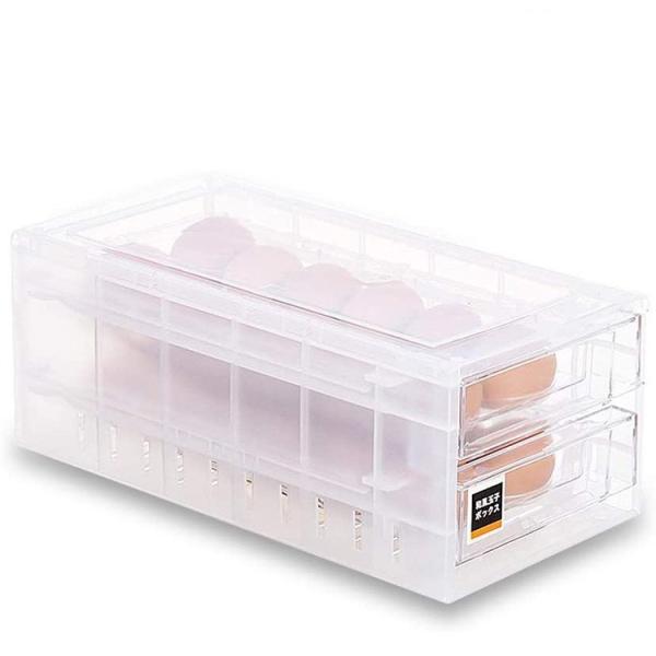 ※ケースのみです※これは卵ボックス、透き通った透明のプラスチック素材が使われており、おしゃれで、耐久性もよく、きれいに見えます。二段式で、上下に各12個ずつの卵を保存できます卵の保存や持ち運びを手軽に、卵を衝撃からしっかり守ります。冷蔵庫で...