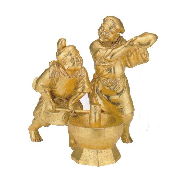 高岡の銅器 餅つき福の神（本金箔仕上げ） : 地方問屋DATA - 通販