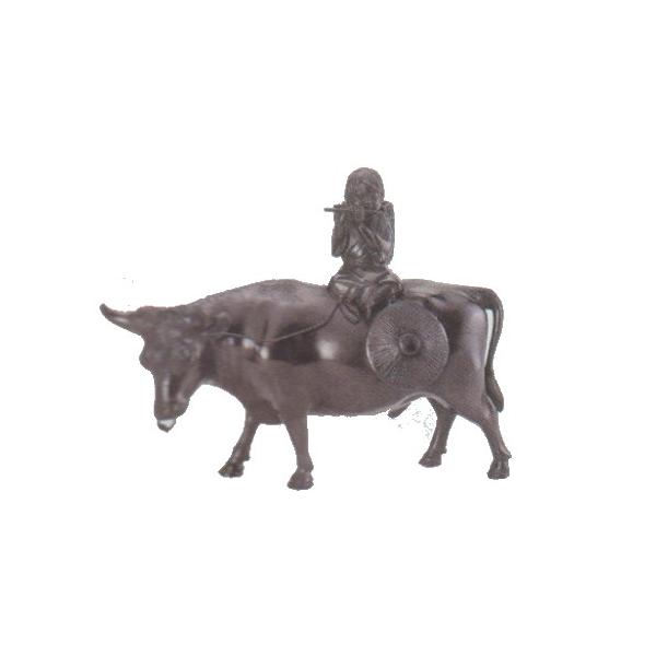 高岡銅器　置物　立牛童子 高岡銅器 置物 立牛童子