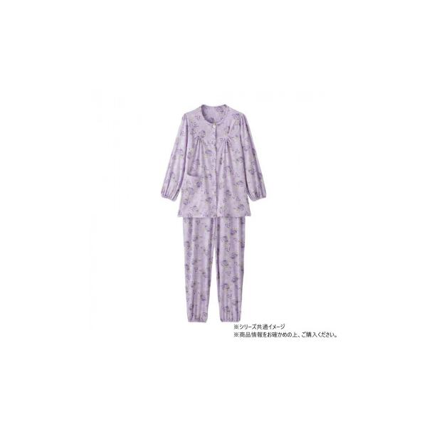 ケアファッション ワンタッチのびのびストレッチパジャマ (婦人) パープル L 80034112