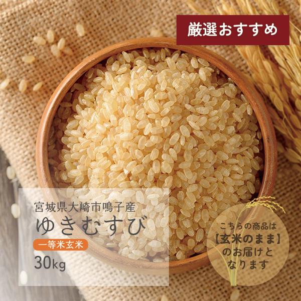 新米 ゆきむすび 一等米玄米 30kg 宮城県大崎市鳴子産 令和7年産