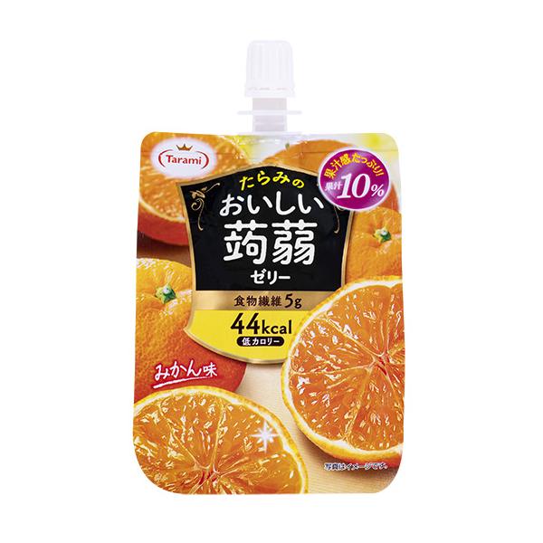 他サイト： たらみ おいしい蒟蒻ゼリーみかん味 150g×6個 パウチ ゼリー飲料 まとめ買い 桃　りんご　マスカット　ぶどう　みかんの商品画像
