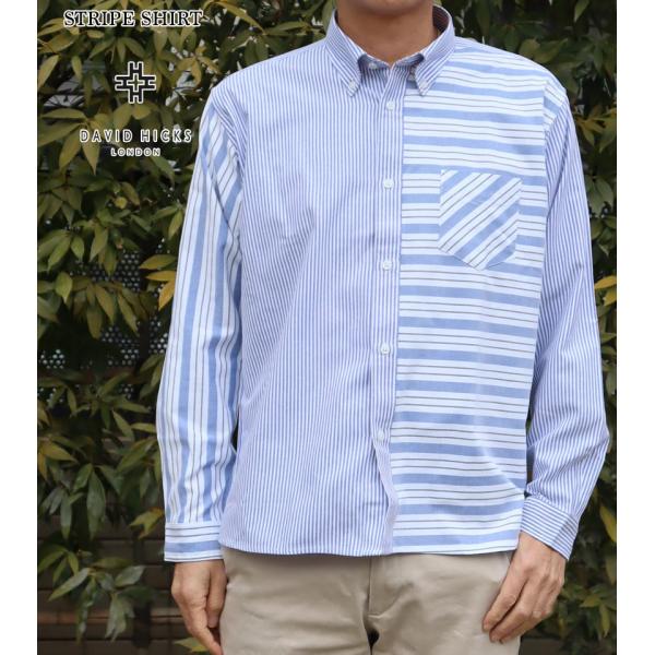 名巧は愚なるが如し　ブルーストライプシャツ　XL 名巧は愚なるが如し ブルーストライプシャツ XL