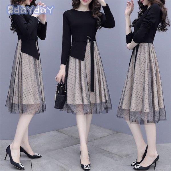 ワンピース ひざ丈ワンピース レディース Aライン ワンピ チュール