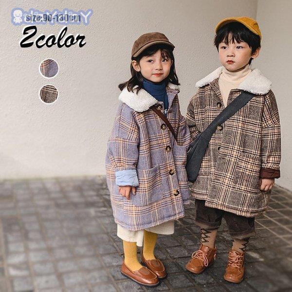 チェスターコート 子供服 キッズ コート 女の子 男の子 冬服 アウター ロングコート チェック柄 ベビー 子ども服 ジュニア お出かけ 通学 小学生 卒園式 入学式 Aone 1026 Et18 Day Day Shop 通販 Yahoo ショッピング