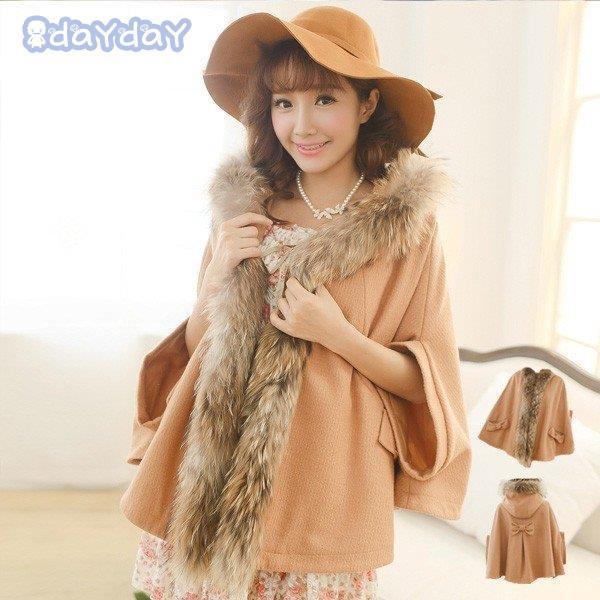 魅力的な レディース激安 新作 新品 安い かわいい 女らしく ポンチョコートレディース ファーフード 薄地 コート 最安 H2i World