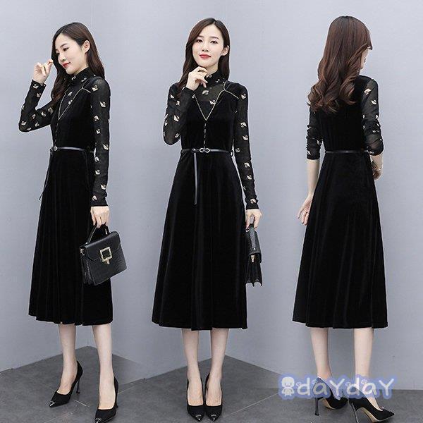 ワンピース レディース 秋 冬 40代 50代 きれいめ 長袖 マキシワンピース ロングワンピース 上品 大きいサイズ パーティードレス おしゃれ 韓国風 着痩せ 新品 Zh0503 Lty221 Day Day Shop 通販 Yahoo ショッピング