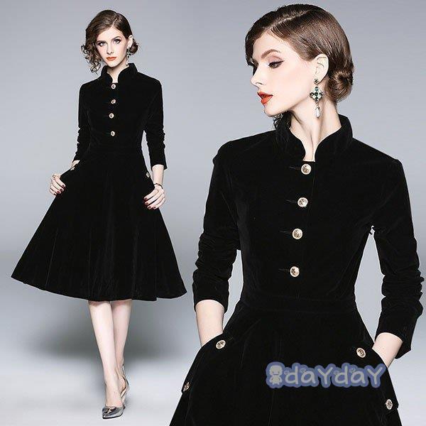 パーティードレス 結婚式 40代 20代 ロング丈 袖あり 長袖 秋冬 風