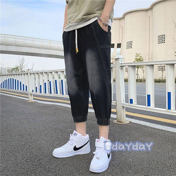 やや伸縮 サルエルパンツ クロップドパンツ デニムジーンズ 春夏 七分丈パンツ ファッション メンズ 黒デニムパンツ 3色入れ スウェット Zh48 Fwfz169 Day Day Shop 通販 Yahoo ショッピング