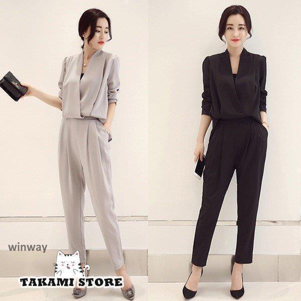 かっこいい パンツドレス 袖あり セットアップ パーティードレス 結婚