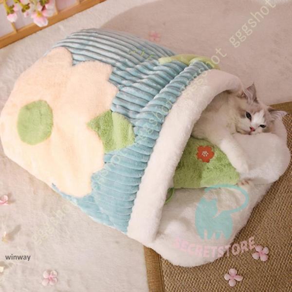 暖かい！潜って良し！クッンョン代わりにも良し！●潜って良し！クッション代わりにも良し?●ふわもこクッションが暖かいキャットハウスです?●可愛い外観、お部屋のインテリアにも良く似合います?☆アンゼン感十分~1、サイズ : Lサイズ：64*44...